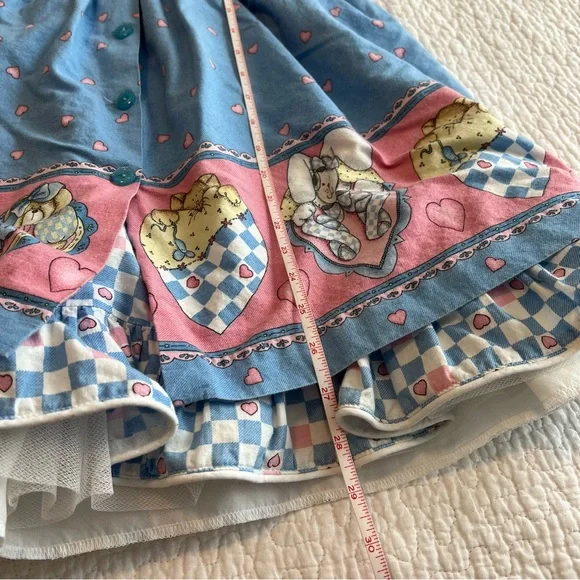 Vintage Daisy Kingdom Puff Sleeve Hearts & Bears Dress Size 4 - Picture 12 of 13